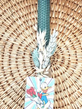 Λαμπάδα μελισσοκέρι χρωματιστό-Donald Duck-Χρώμα χακί