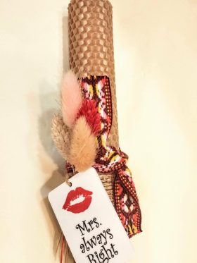 Λαμπάδα μελισσοκέρι χρωματιστό-Mrs Always Right-Χρώμα μόκα