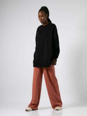 Μπλούζα Φούτερ oversized-Μαύρο