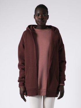 Ζακέτα φούτερ χνούδι oversized-Καφέ