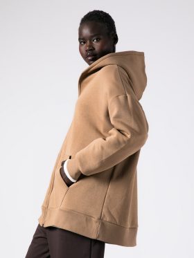 Ζακέτα φούτερ χνούδι oversized-Μπεζ