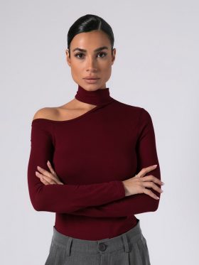 Μπλούζα μακρυμάνικη viscose - Μπορντό