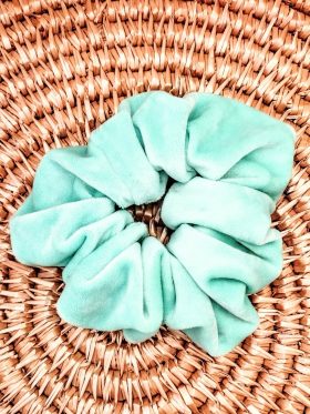 Scrunchie Velvet-Pistachio
