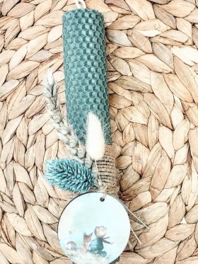 Λαμπάδα μελισσοκέρι χρωματιστό-Μικρός Πρίγκηπας-Χρώμα βεραμάν