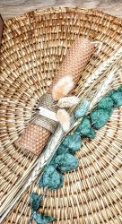 Νονά-Λαμπάδα μελισσοκέρι χρωματιστό με αποξηραμένα φυσικά άνθη-Χρώμα σομόν