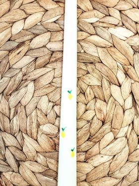 Λαμπάδα από φυτικό κερί ζωγραφισμένα λεμόνια-Χρώμα λευκό