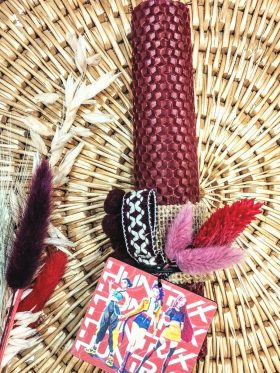 Λαμπάδα μελισσοκέρι χρωματιστό-HUNTRIX-Χρώμα μπορντό