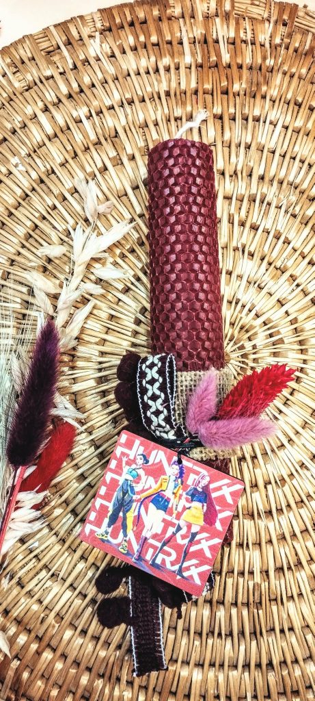 Λαμπάδα μελισσοκέρι χρωματιστό-HUNTRIX-Χρώμα μπορντό