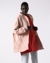 Ζακέτα oversized με κουκούλα-Σομόν