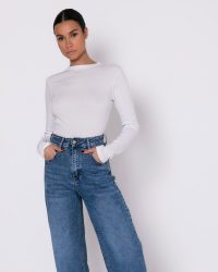 Μπλούζα βαμβακερή μακρυμάνικη-Λευκό