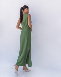 Φόρεμα μακρύ αμάνικο-Olive