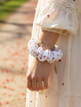 Scrunchie Romantic-Λευκό