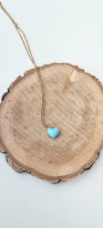 mini blue heart necklace