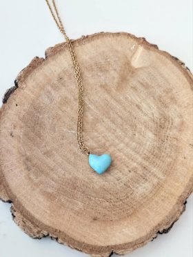 Mini blue heart necklace