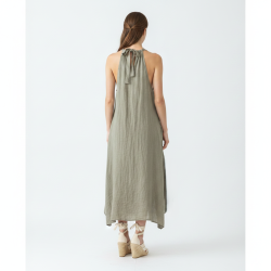 linen dress-chaki-nfront