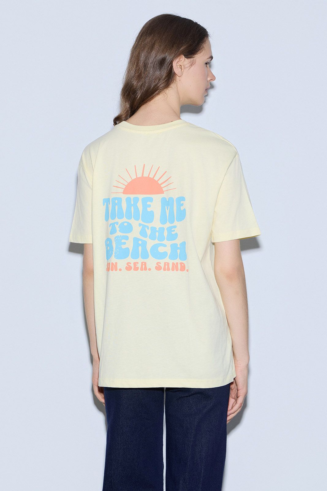 βαμβακερο t-shirt με σταμπα