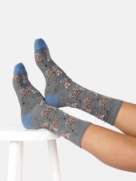 Womens Bengal Cat Bamboo Crew Socks