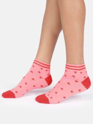 Womens Ditsy Heart Bamboo Ankle Socks