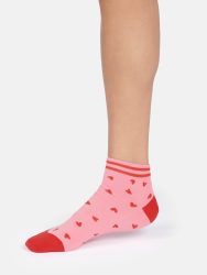 Womens Ditsy Heart Bamboo Ankle Socks