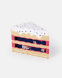 Womens Cake Slice Organic Cotton Socks in a Cake Box