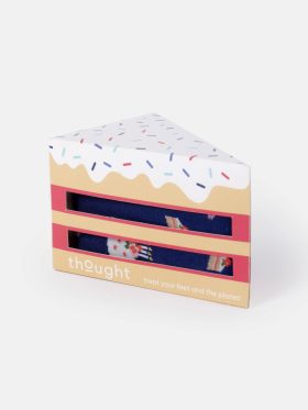 Womens Cake Slice Organic Cotton Socks in a Cake Box
