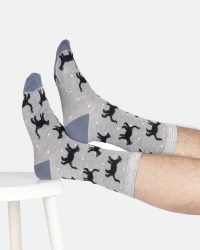 Mens Cats Bamboo Crew Socks