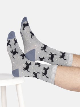 Mens Cats Bamboo Crew Socks
