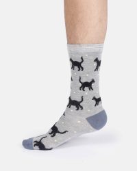 Mens Cats Bamboo Crew Socks