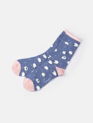 Fluffy Grazing Sheep Bamboo Socks in a Box