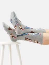 Mens Festive Dogs Organic Cotton Crew Socks